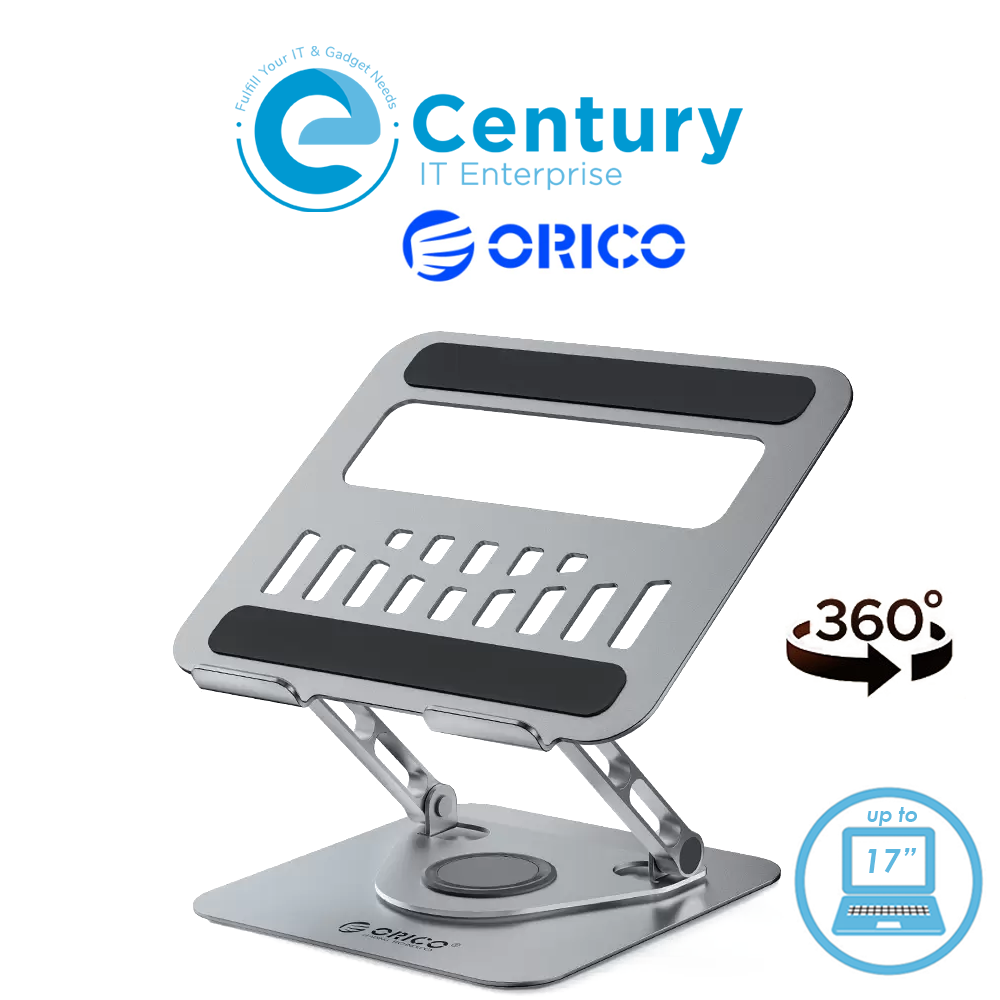 Orico Swivel Rotatable Laptop Stand Holder (Up to 17" inch) 1 Foldable Laptop Stand Swival Rotatable Holder at ecentury.com.my