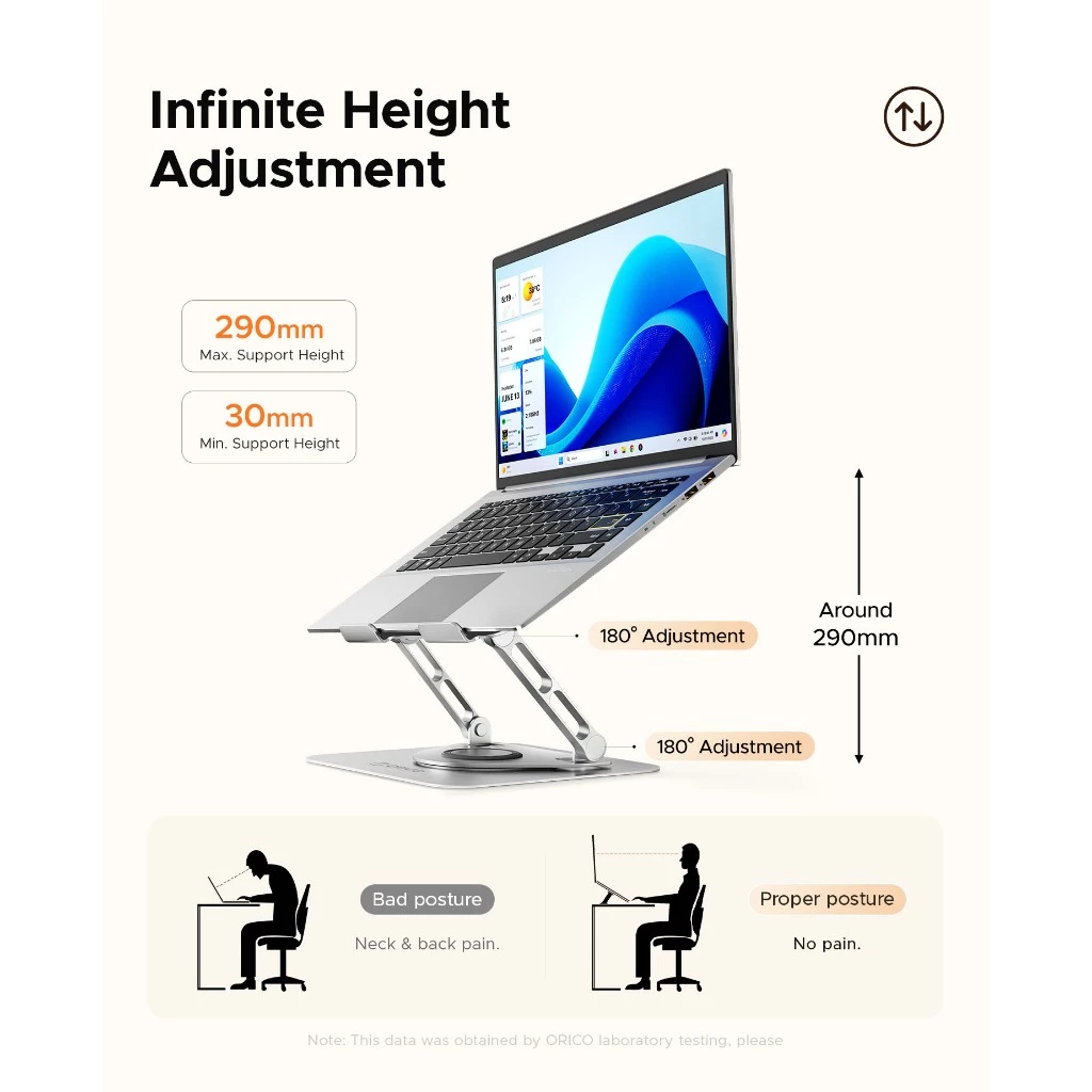 Orico Swivel Rotatable Laptop Stand Holder (Up to 17" inch) 5 Orico Swivel Rotatable Laptop Stand Holder (Up to 17" inch) - Image 5